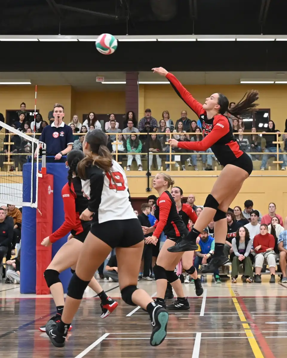 L'équipe sportive féminine de volleyball des Lynx en plein match