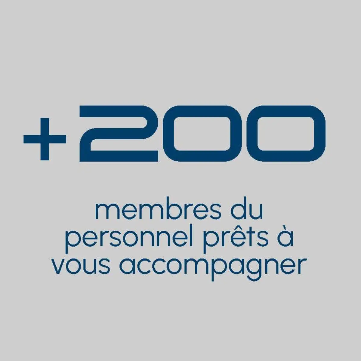 + 200 membres du personnel prêts à vous accompagner