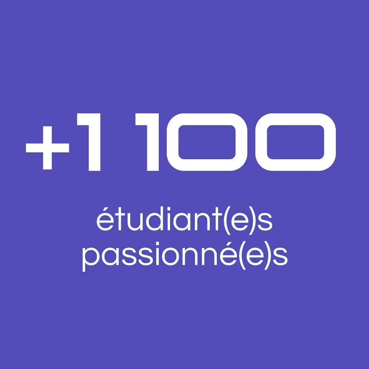 + 1 100 étudiant(e)s passionné(e)s